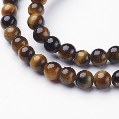 Natural Tiger Eye Beads Strands&nbsp;X-GSR4mmC014-AB+
