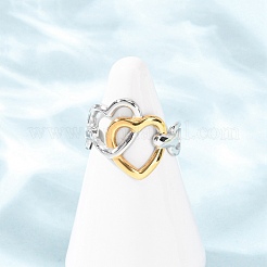 304 Stainless Steel Open Cuff Rings for Women&nbsp;RJEW-K321-01D