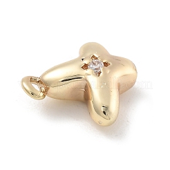 Brass Micro Pave Cubic Zirconia Pendants&nbsp;KK-D283-17G