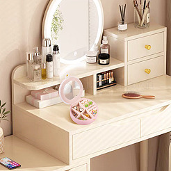 Round PU Leather & Plastic Jewelry Set Storage Box&nbsp;CON-TAC0014-06B