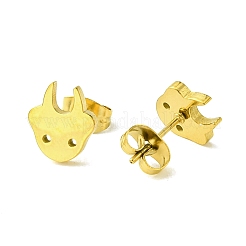 Cute Little Animal Theme 304 Stainless Steel Stud Earrings&nbsp;LS-EJEW-B041-03A-G