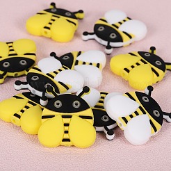 10Pcs 2 Styles Bee Silicone Beads&nbsp;JX692A