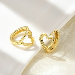 Hollow Heart Brass Hoop Earrings&nbsp;EJEW-D311-098G