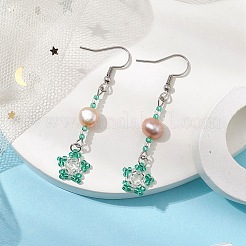 Natural Pearl Dangle Earrings&nbsp;EJEW-MZ00120-05