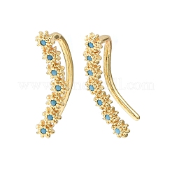 Brass Micro Pave Cubic Zirconia Stud Crawler Earrings&nbsp;KK-CBAA351-18G-02