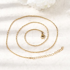 1.3MM 304 Stainless Steel Boston Link Chains Necklaces for Women Men&nbsp;NJEW-Z115-12G-02