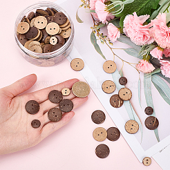 200Pcs 2 Styles Natrual Coconut Buttons&nbsp;BUTT-GF0003-99