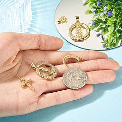 5Pcs 5 Styles Rack Plating Brass with Cubic Zirconia Pendants&nbsp;KK-TA0008-64