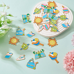 40Pcs 8 Styles Alloy Enamel Pendants&nbsp;PALLOY-TA0003-55