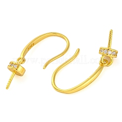 925 Sterling Silver Micro Pave Clear Cubic Zirconia Earring Hooks&nbsp;STER-U005-14G