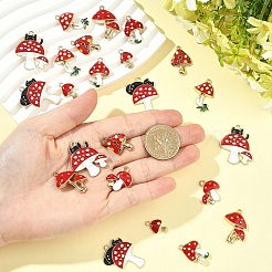 32Pcs 8 Styles Autumn Theme Rack Plating Alloy Enamel Pendants&nbsp;ENAM-YW0008-22