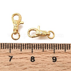 Brass Micro Pave Clear Cubic Zirconia Lobster Claw Clasps&nbsp;KK-G600-25G-03