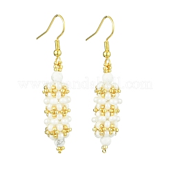 3 Pairs Oval Glass Seed Dangle Earrings&nbsp;EJEW-MZ00147