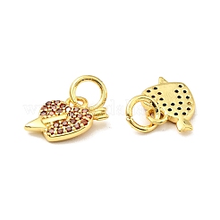 Rack Plating Brass Micro Pave Cubic Zirconia Charms&nbsp;KK-G394-04G