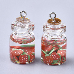 Glass Bottle Pendants&nbsp;GLAA-T001-04D