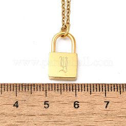 304 Stainless Steel Rolo Chain Pendant Necklaces&nbsp;NJEW-S444-01G-25