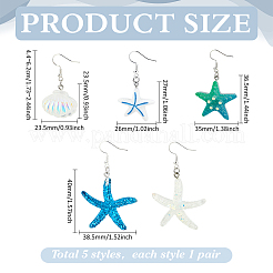 5 Pairs 304 Stainless Steel Dangle Earrings&nbsp;EJEW-PH01459