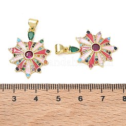 Brass Micro Pave Colorful Cubic Zirconia Pendants&nbsp;CU-CBA83A6-04G-02