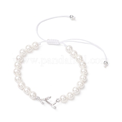 Brass Clear Cubic Zirconia Branch Link Bracelets&nbsp;BJEW-JB11893