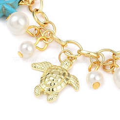 Dyed Synthetic Turquoise Starfish Charm Bracelets&nbsp;BJEW-JB11642-02