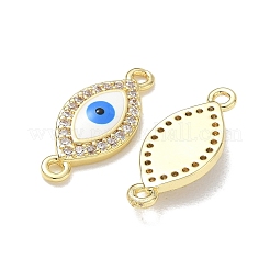 Brass Micro Pave Clear Cubic Zirconia Connector Charms&nbsp;CU-CBA6305-12G-B