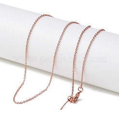 1mm Rack Plating Brass Cable Chain Adjustable Slider Necklaces for Women Men&nbsp;MAK-L044-55RG