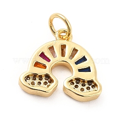 Rack Plating Brass Cubic Zirconia Charm&nbsp;KK-K270-01G