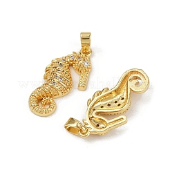 Brass Micro Pave Cubic Zirconia Pendants&nbsp;KK-C093-14G