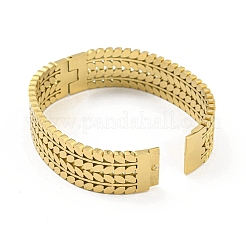 304 Stainless Steel Hollow Out Hinged Bangles for Women&nbsp;BJEW-D044-05B-G