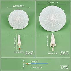 14Pcs 3 Styles DIY Blank Craft Paper Umbrella&nbsp;DIY-CA0003-55