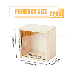Unfinished Wood Storage Gift Box with Visible Acrylic Slide Lid&nbsp;FIND-WH0420-51