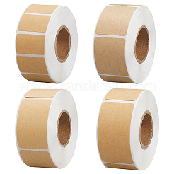 4 Rolls 4 Sizes Kraft Paper Rectangle Blank Label Stickers&nbsp;DIY-BBC0002-69