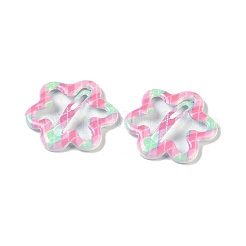 10Pcs 5 Colors Tartan Pattern Epoxy Resin Snap Hair Clip&nbsp;PHAR-P009-01G