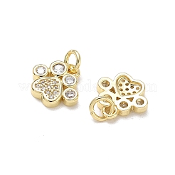 Brass Micro Pave Clear Cubic Zirconia Charms&nbsp;CU-CBA7E58-01G