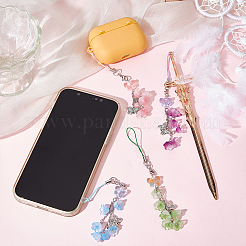 Lily of the Valley Acrylic & Glass Mobile Straps&nbsp;HJEW-DR00048