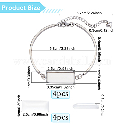 DIY Blank Rectangle Link Bracelet Making Kit&nbsp;DIY-BC0005-53