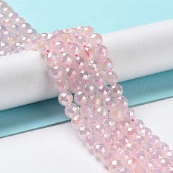 Electroplated Natural Rose Quartz Beads Strands&nbsp;G-Z038-A03-01AB