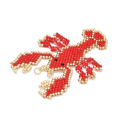 Beaded Crayfish Charms&nbsp;PALLOY-CJ00175