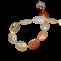Faceted Oval Dyed Natural Red Agate Beads Strands&nbsp;G-R303-02