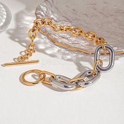304 Stainless Steel Cable Chain Bracelets for Women&nbsp;BJEW-K279-01GP