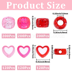 960Pcs 6 Styles Transparent Acrylic Beads&nbsp;TACR-PA0001-19