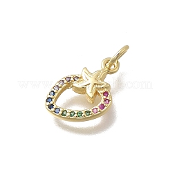 Brass Micro Pave Cubic Zirconia Charms&nbsp;KK-D431-056G