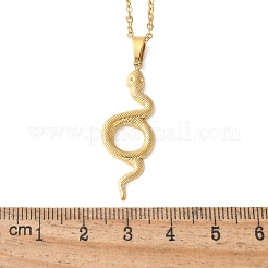 304 Stainless Steel Snake Pendant Necklaces for Women Men&nbsp;LS-NJEW-Z063-03G-03