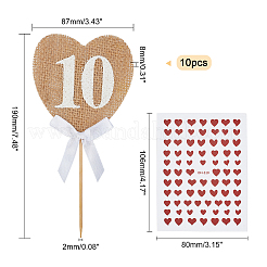 Natural Jute with Polyester Floral Picks&nbsp;AJEW-GA0003-29