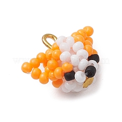 2Pcs 2 Styles Glass Seed Beaded Pendants&nbsp;PALLOY-MZ00474