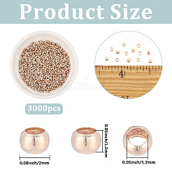 3000Pcs Brass Crimp Beads&nbsp;KK-PA0001-23