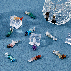 40Pcs 10 Styles Gradient Color Mixed Gemstone Pendants&nbsp;PALLOY-FH00064