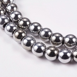 Electroplate Non-magnetic Synthetic Hematite Beads Strands&nbsp;G-J169A-6mm-02