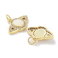 Brass Micro Pave Clear Cubic Zirconia Pendants&nbsp;KK-L213-037G