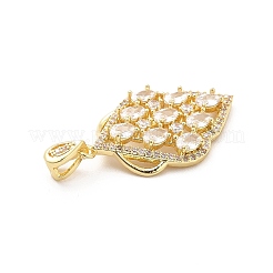 Brass Micro Pave Clear Cubic Zirconia Pendants&nbsp;KK-I695-018B